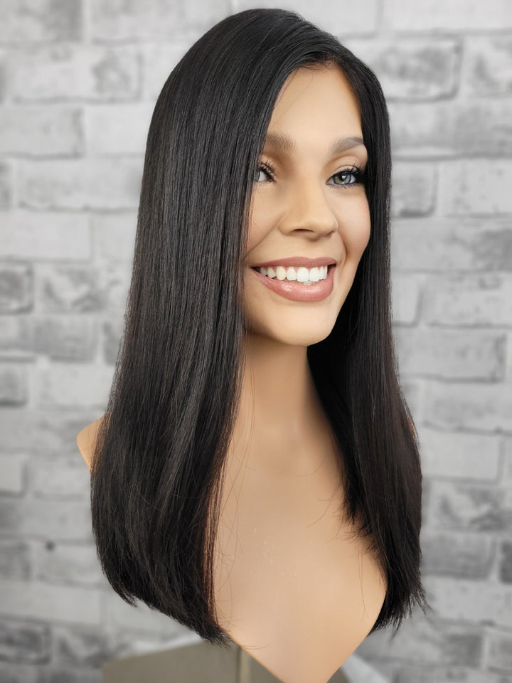 19" Closed Lace Topper - Natural Black (8x8)