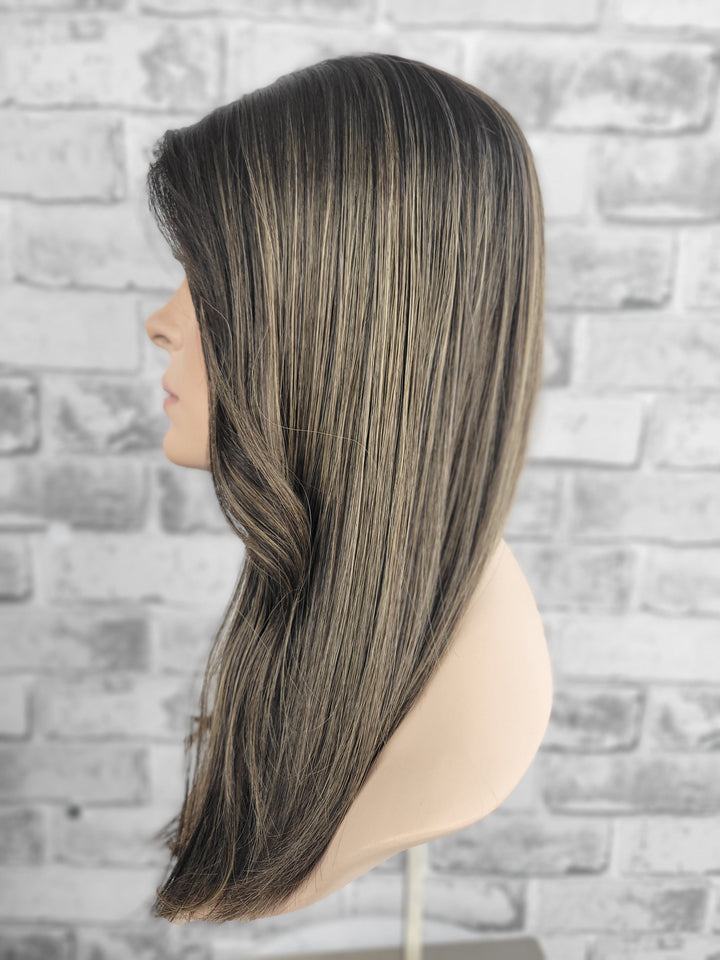 18" Closed Lace Topper - Iced Truffle  (8x8)