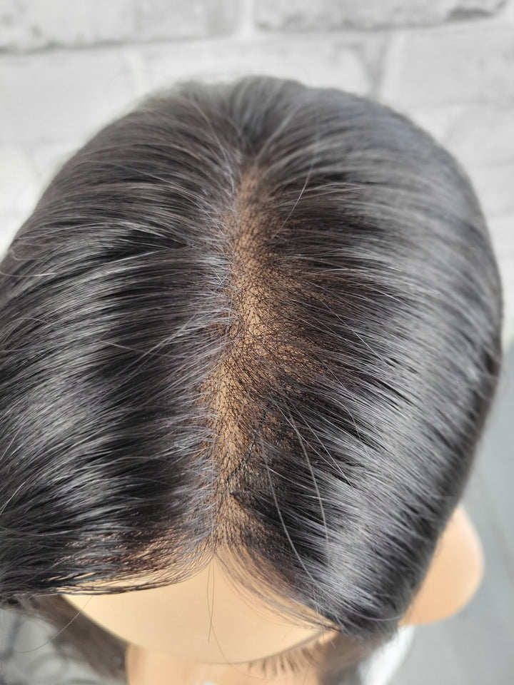 19" Closed Lace Topper - Natural Black (8x8)