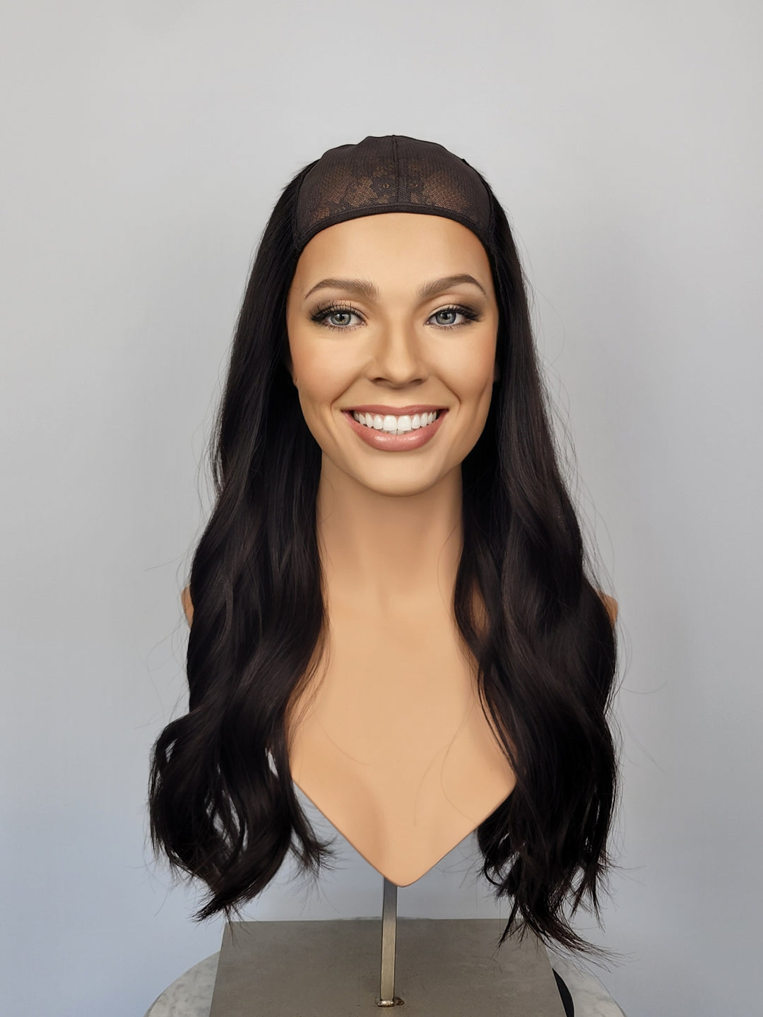 21" Hat Fall Wig - Darkest Brown (M)