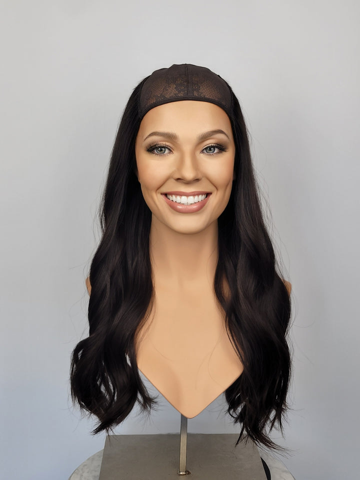 21" Hat Fall Wig - Darkest Brown (M)