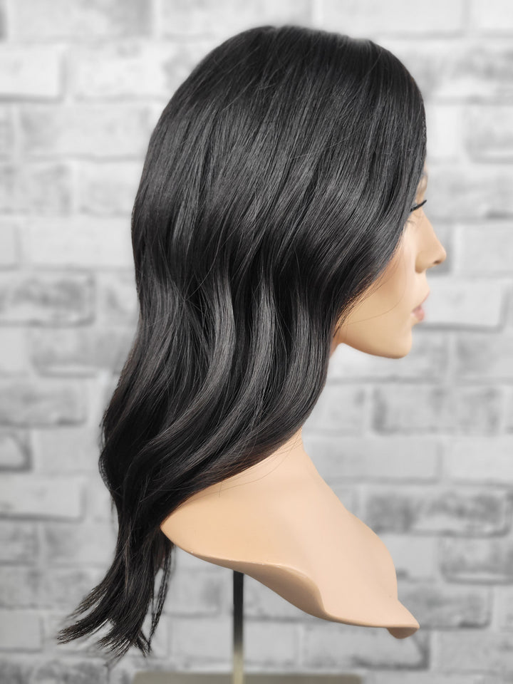 18" Closed Lace Topper - Natural Black (8x8)