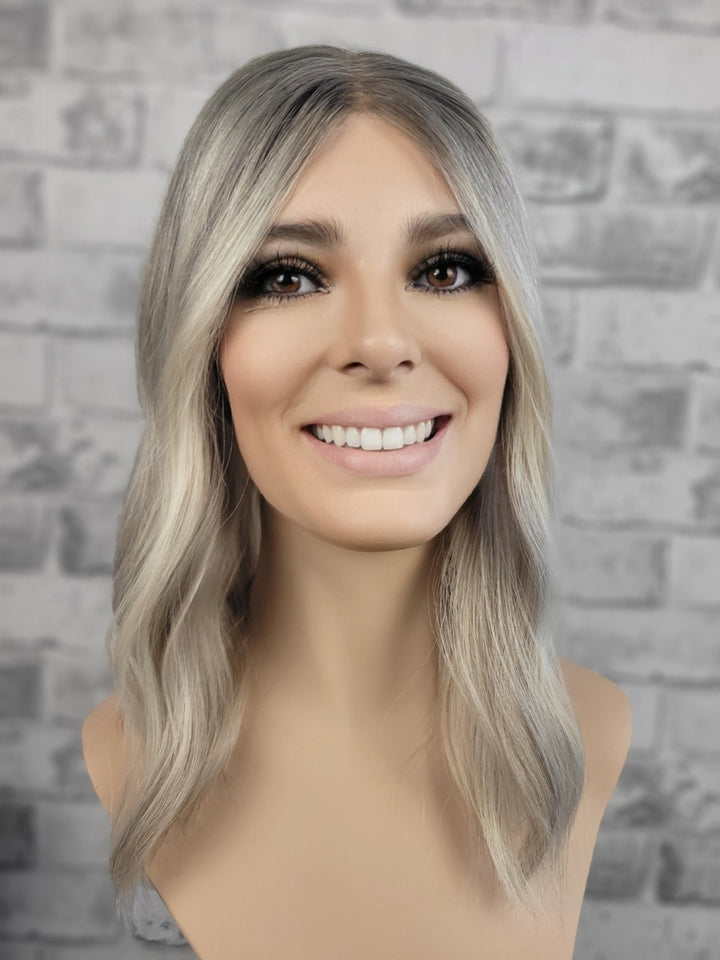 16" Closed Lace Topper - Platinum Ash (8x8)