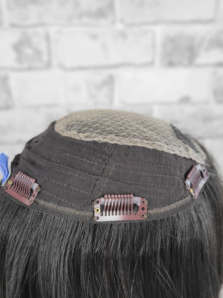 18" Closed Lace Topper - Natural Black (8x8)