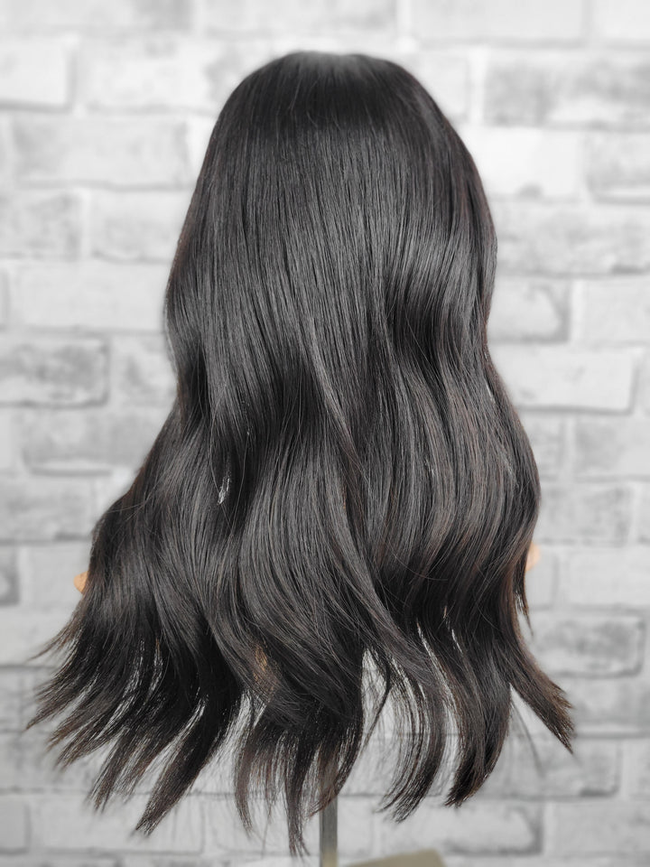 18" Closed Lace Topper - Natural Black (8x8)