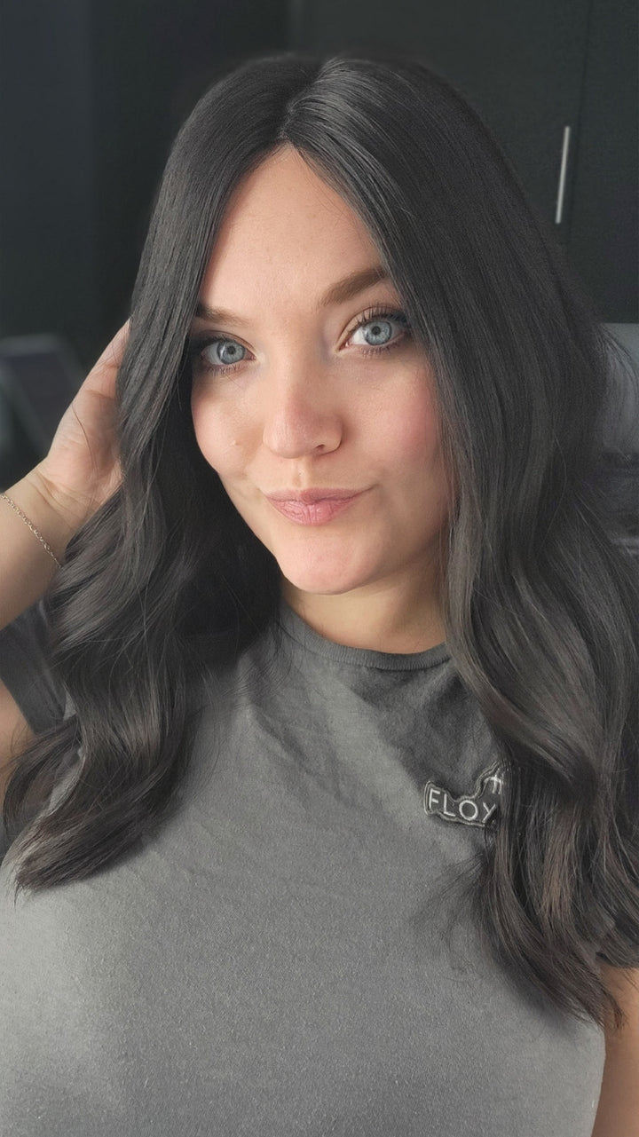 18" Closed Lace Topper - Natural Black (8x8)