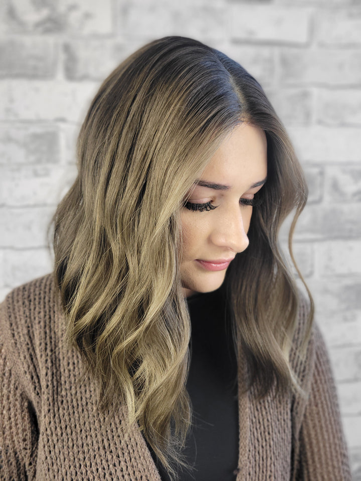 16" Closed Lace Topper - Mocha Mousse  (8x8)