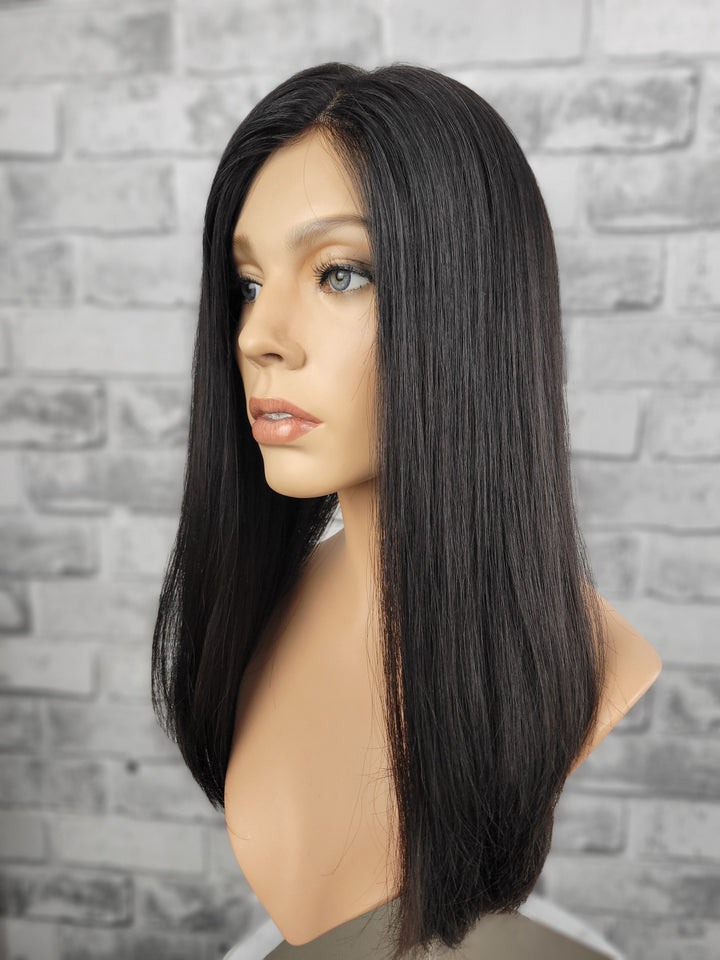 19" Closed Lace Topper - Natural Black (8x8)