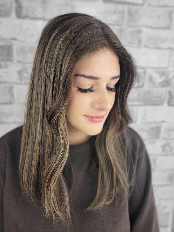 18" Closed Lace Topper - Iced Truffle  (8x8)