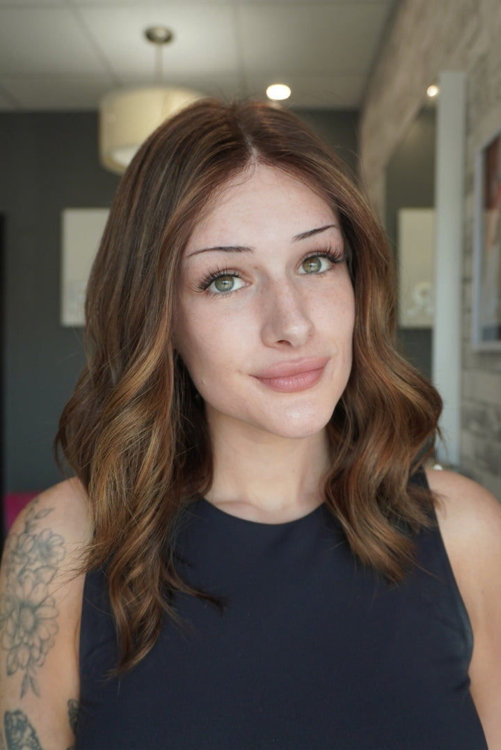 15" Lux Lace Wig Virgin Slavic - Golden Hickory Brunette (M)