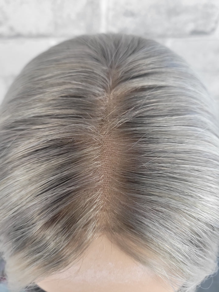 16" Closed Lace Topper - Platinum Ash (8x8)