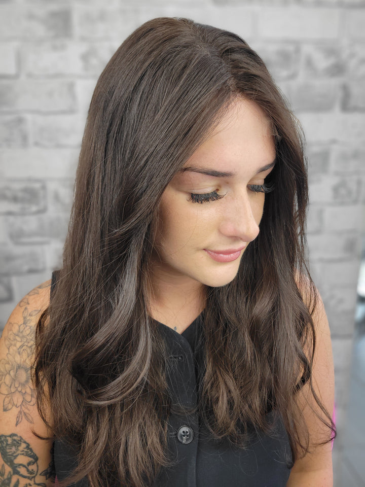 19" Lux Lace Wig Virgin Slavic - Darkest Brown Wave (M)