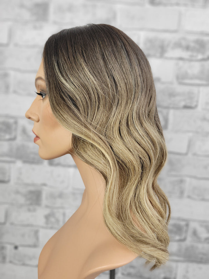 16" Closed Lace Topper - Dark Stone Wheat (8x8)