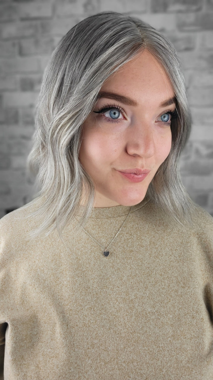 12" Closed Lace Topper - Salt 'n' Pepper (8x8)