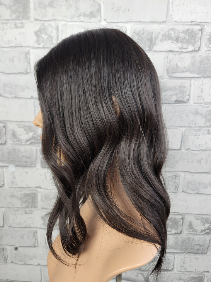 16" Closed Lace Topper - Natural Black (8x8)