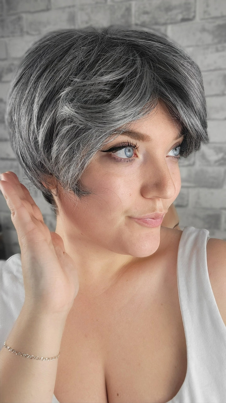 Pixie Synthetic Mono Top Wig - Salt'N'Pepper Shadow (S)