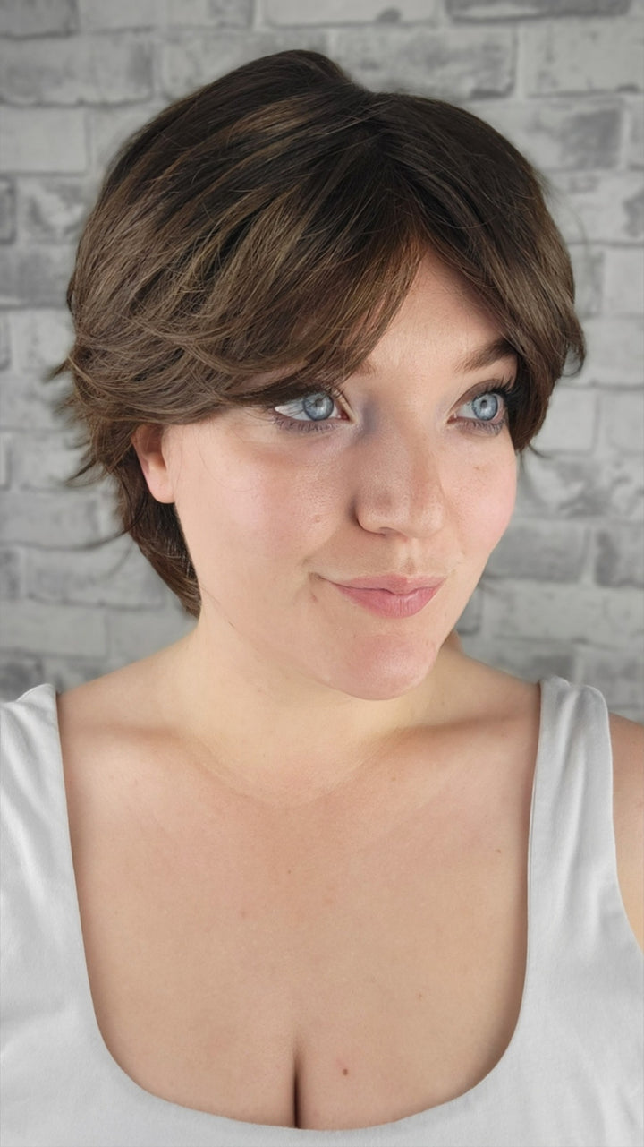 Pixie Synthetic Mono Top Wig - Brunetter (S)