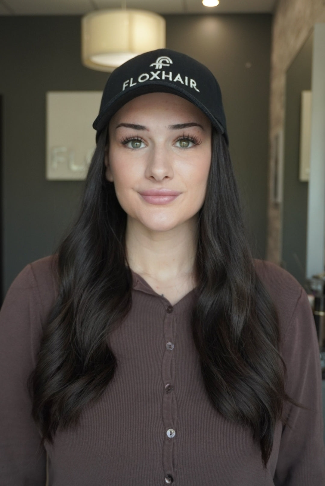21" Hat Fall Wig - Darkest Brown (M)