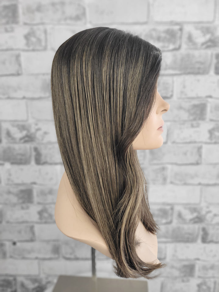 18" Closed Lace Topper - Iced Truffle  (8x8)