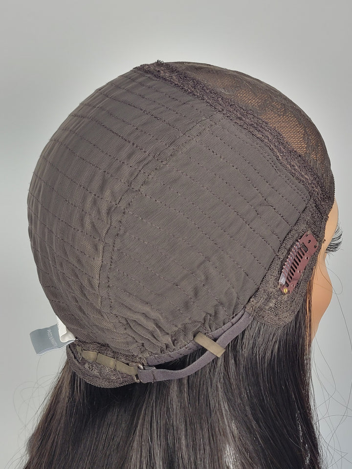 21" Hat Fall Wig - Darkest Brown (M)