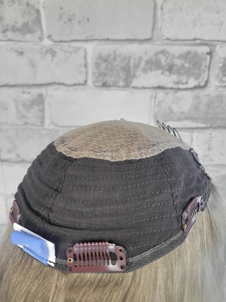 16" Closed Lace Topper - Platinum Ash (8x8)