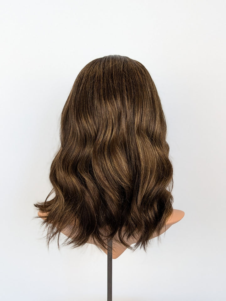 15" Lux Lace Wig Virgin Slavic - Golden Hickory Brunette (M)