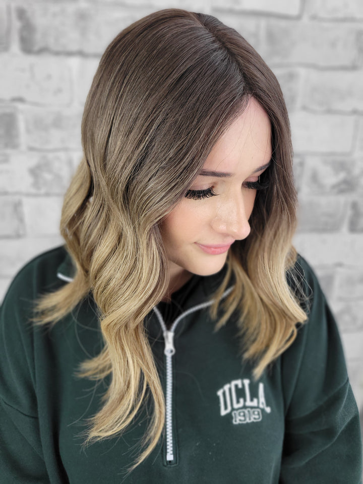 16" Closed Lace Topper - Dark Stone Wheat (8x8)