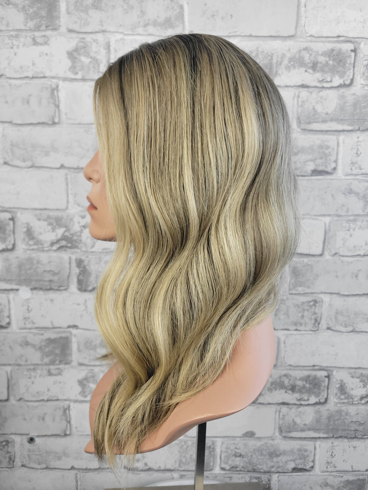 18" Closed Lace Topper - Suede Blonde (8x8)