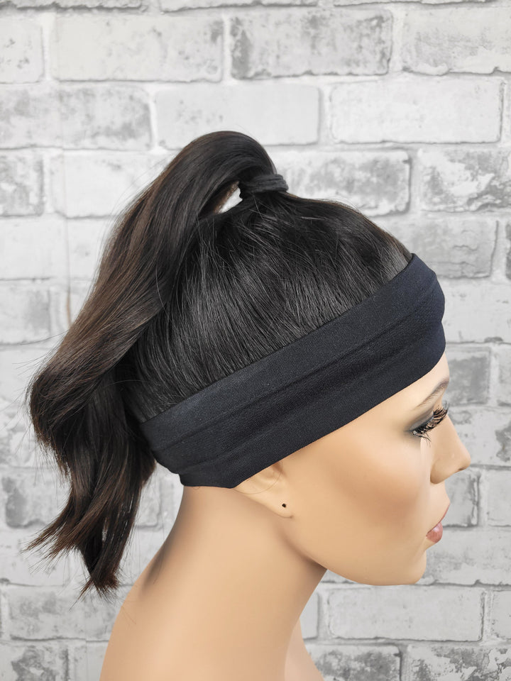 20" NEW Sport Pony Wig - Natural Black (L)