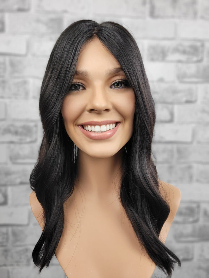 18" Closed Lace Topper - Natural Black (8x8)