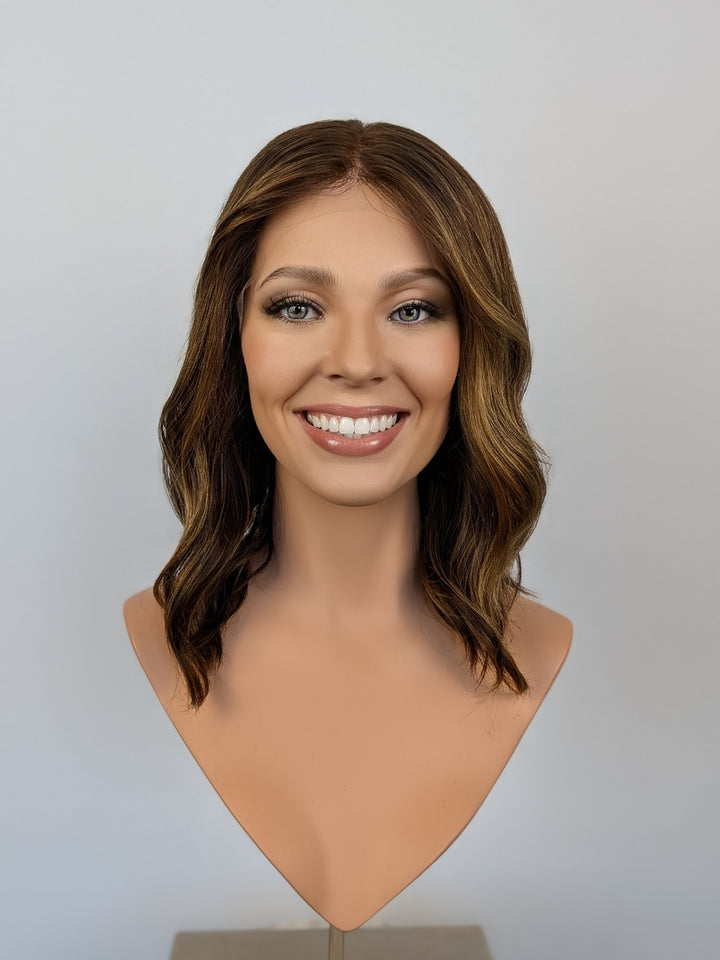 15" Lux Lace Wig Virgin Slavic - Golden Hickory Brunette (M)
