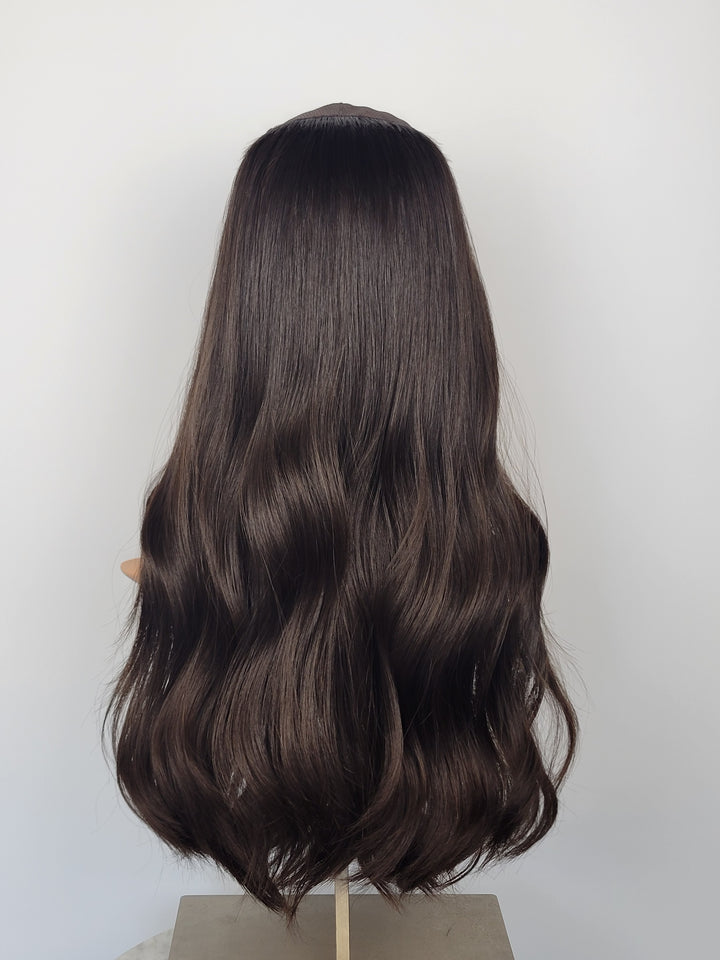 21" Hat Fall Wig - Darkest Brown (M)