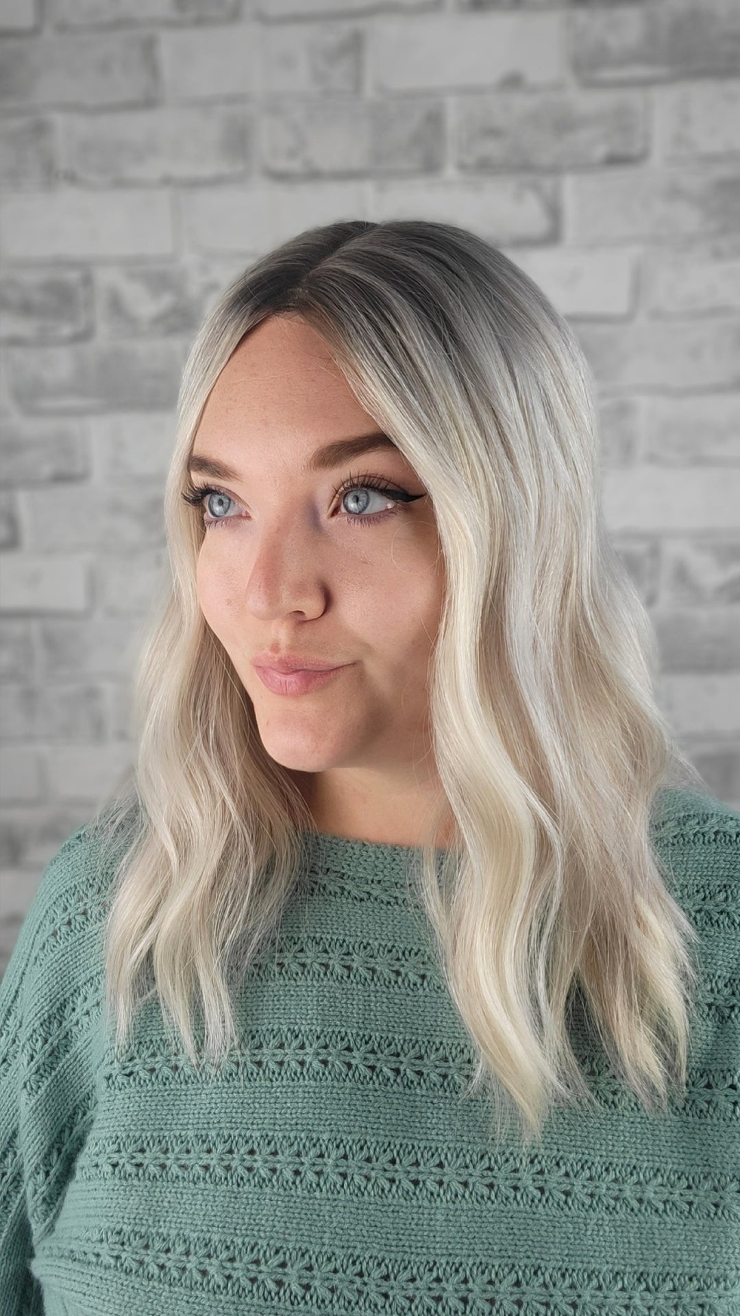 16" Closed Lace Topper - Platinum Ash (8x8)