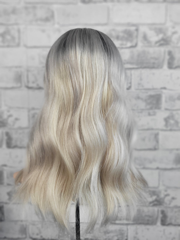 16" Closed Lace Topper - Platinum Ash (8x8)