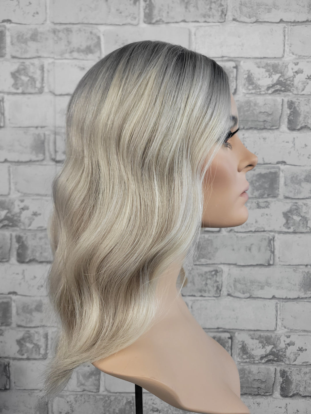 16" Closed Lace Topper - Platinum Ash (8x8)