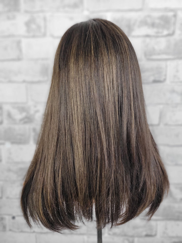 17" Closed Lace Topper - Warm Dark Onyx (8x8)