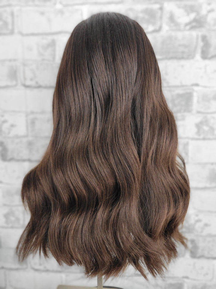 18" Lux Lace Wig Virgin Slavic - Darkest Brown (M)