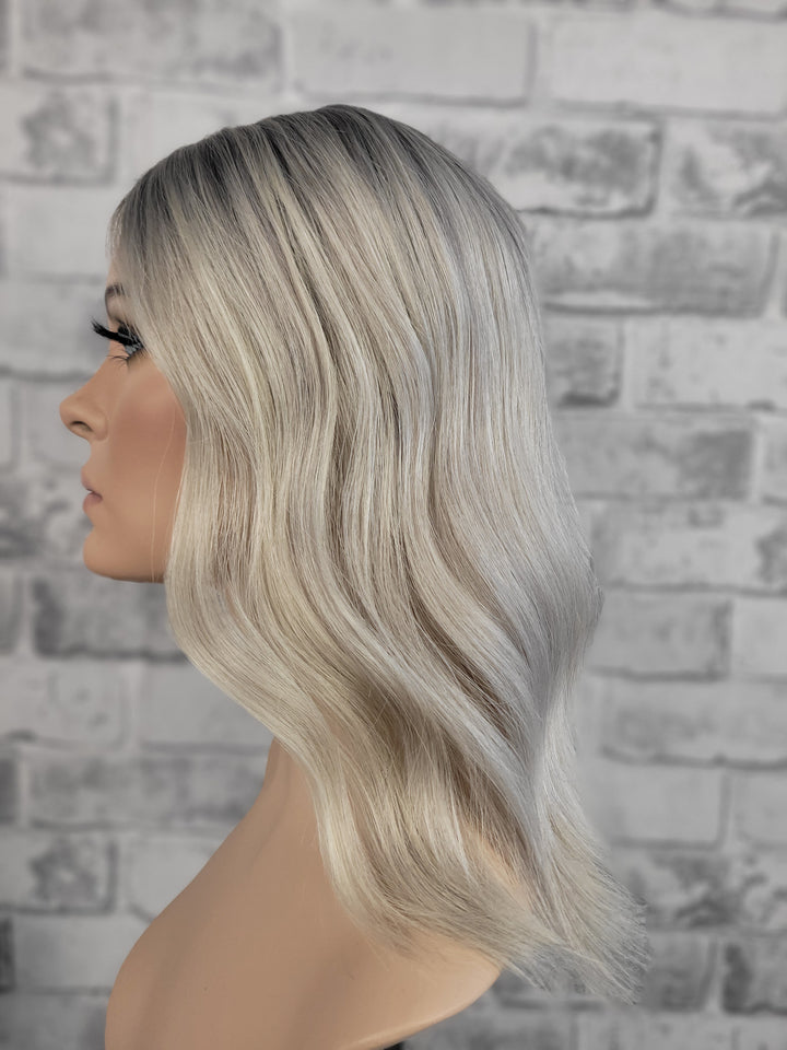 16" Closed Lace Topper - Platinum Ash (8x8)