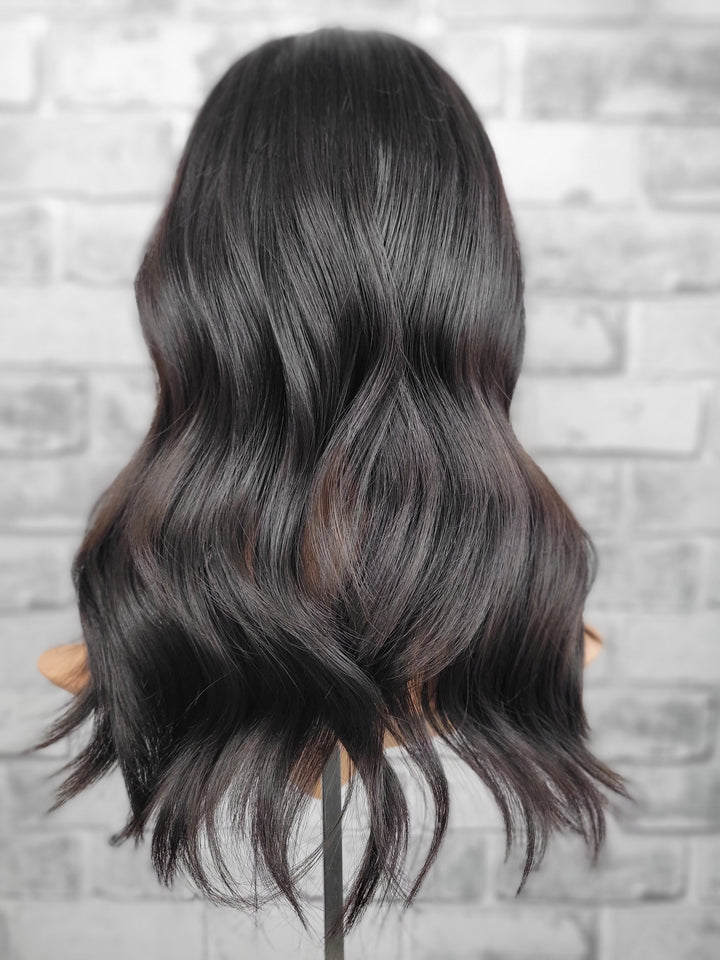 16" Closed Lace Topper - Natural Black (8x8)