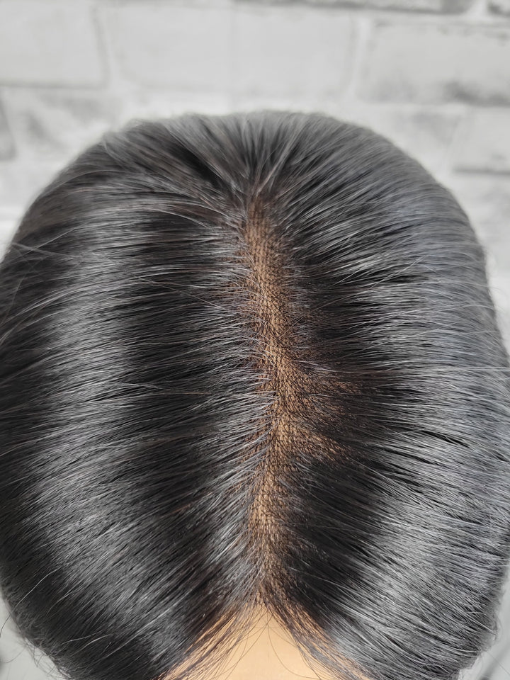 18" Closed Lace Topper - Natural Black (8x8)