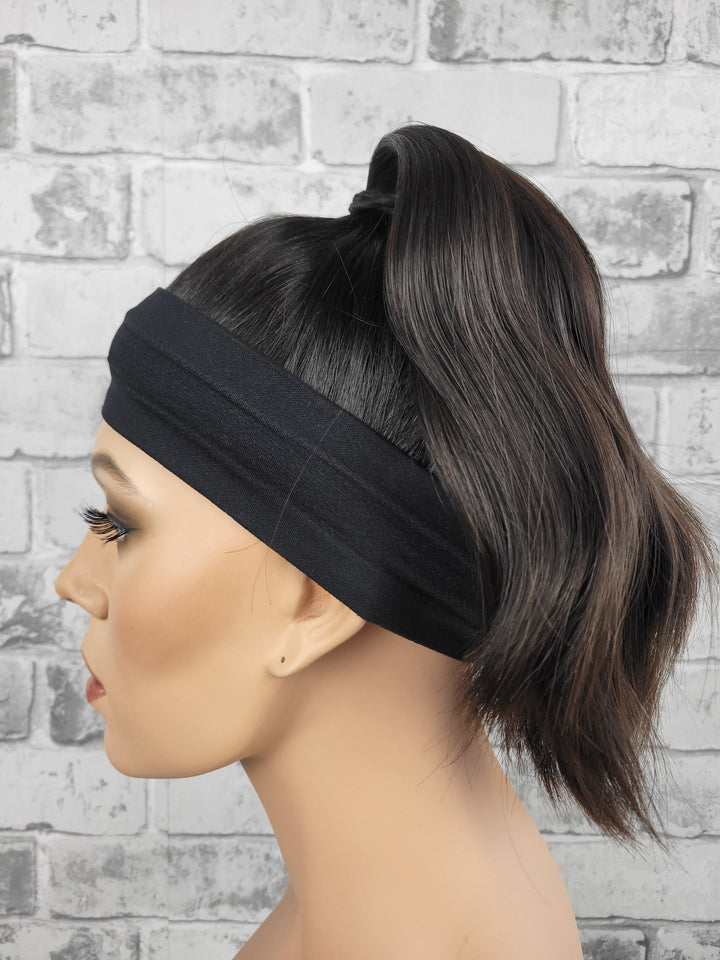 20" NEW Sport Pony Wig - Natural Black (L)