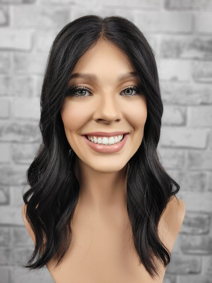 16" Closed Lace Topper - Natural Black (8x8)